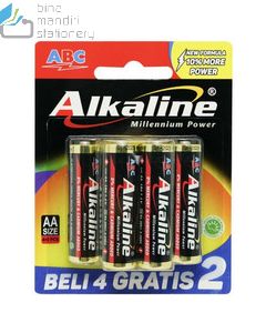 Foto Batu Baterai Alkaline AAA LR03 isi 6 butir ABC Battery Merk ABC Battery - Batu Batre/Batere merek ABC Baterai