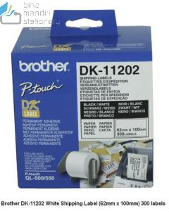 Katalog brosur gambar alat tulis Brother P-touch Tape Cartridge model Brother DK-11202 Label 62mm x 100mm 300 labels P-touch Tape