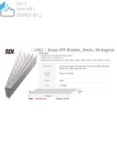 Foto Isi Pisau Kater SDI 1361 Snap Blade For 0439 Profesional Cutter supplier lengkap SDI