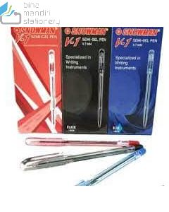 e-catalogue gambar alat tulis Snowman Ballpoint V-1 Fine 0.7mm Red Pena Pulpen