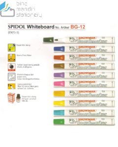 Foto Spidol Papan Tulis Snowman BG-12 Whiteboard Marker Blue supplier lengkap Snowman