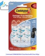 Macam macam peralatan sekolah Command 17006CLR Mini Clear Hooks with Clear Strips Kaitan Mini Transparan Tempel ke Dinding dan gambarnya